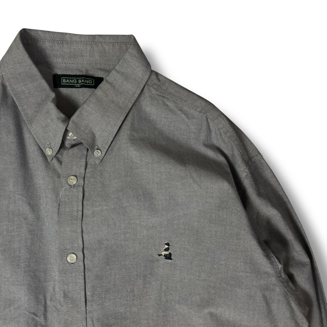BANG BANG 미니로고 옥스퍼드 그레이 셔츠 115 상품이미지3