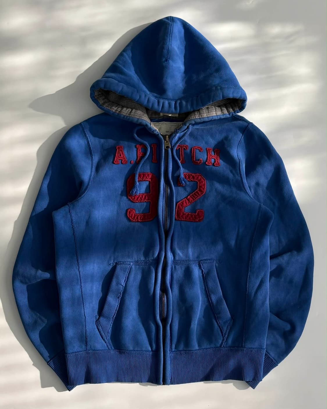 [L] 아베크롬비 블루 버건디 후드집업 상품이미지1