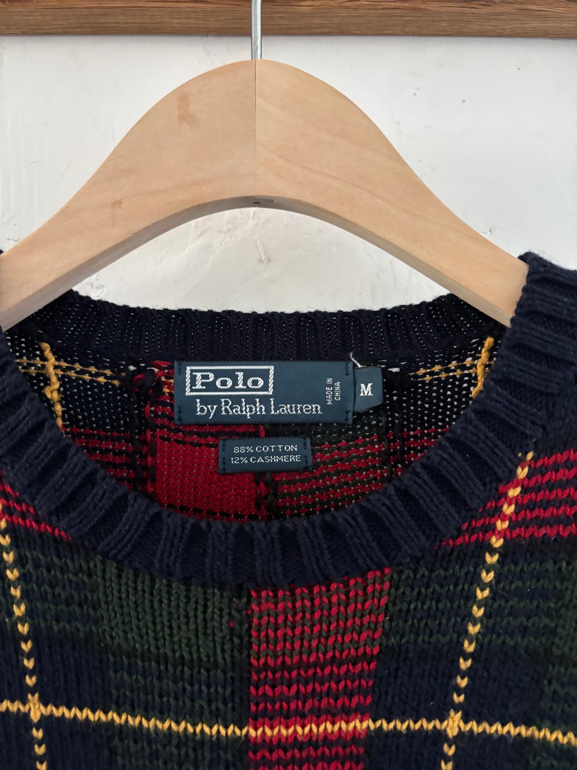 Polo 폴로 랄프로렌 블랙와치패턴 캐시미어혼용 라운드넥 니트 상품이미지6