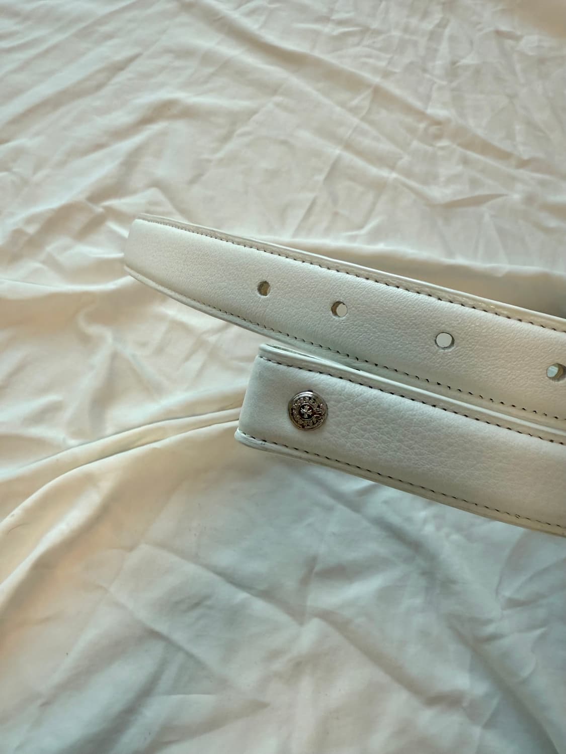 크롬하츠 레더 벨트 스트랩 로듐 1인치 34 상품이미지2