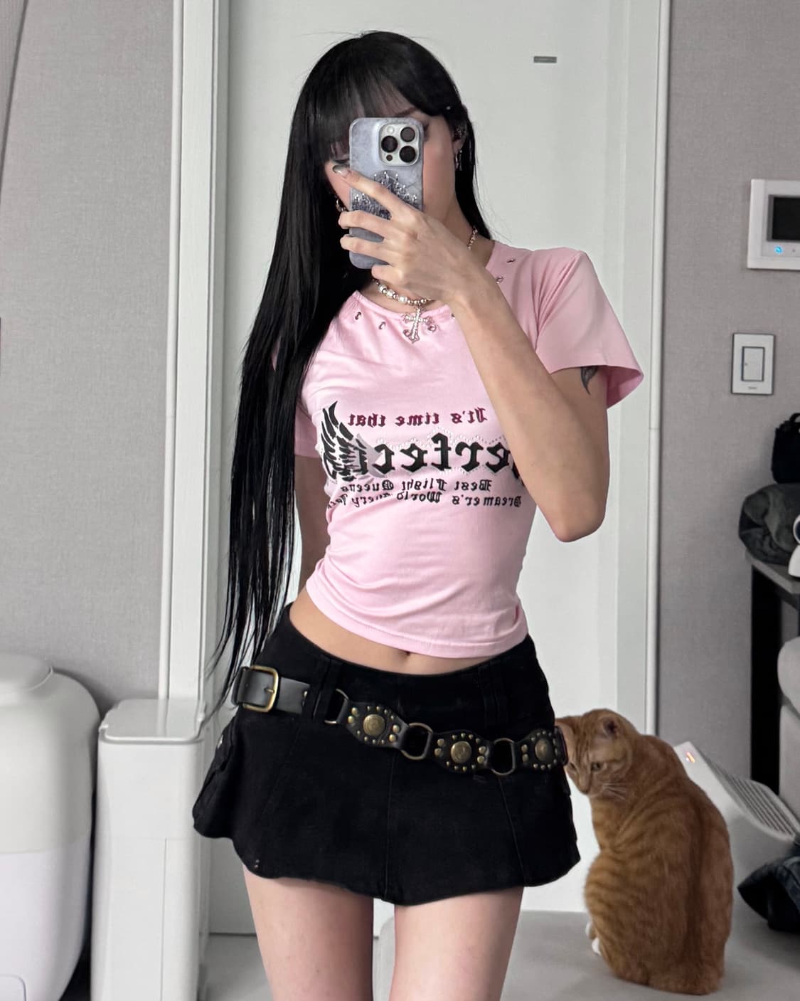 ༒ Back eyelet T-shirt 상품이미지4