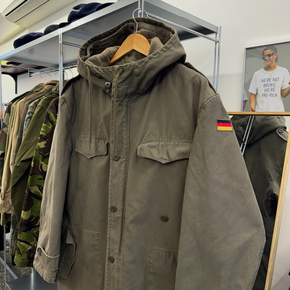 80s 빈티지 독일군 올리브 모즈 코트 (L)   상품이미지2