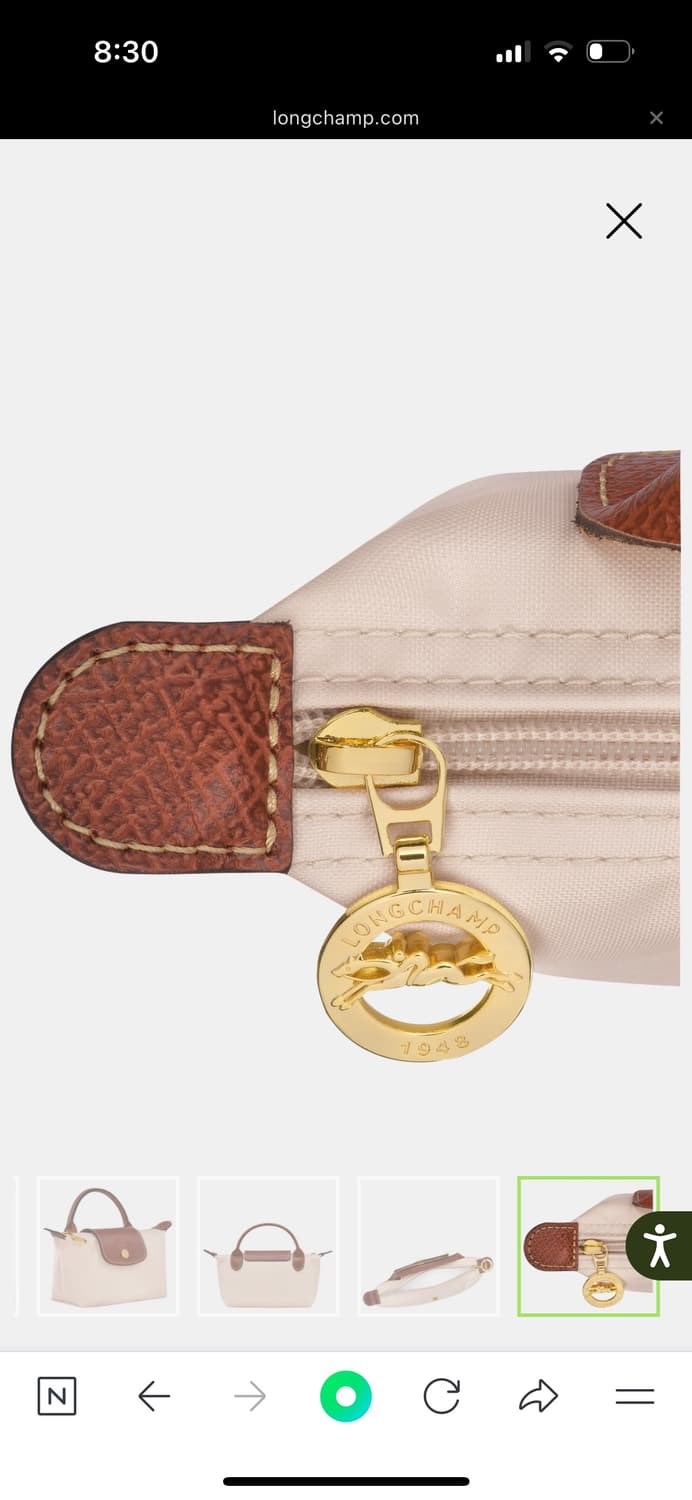 (실착용X) 롱샴 르 플리아쥬 오리지널 핸들 파우치 미니 상품이미지3