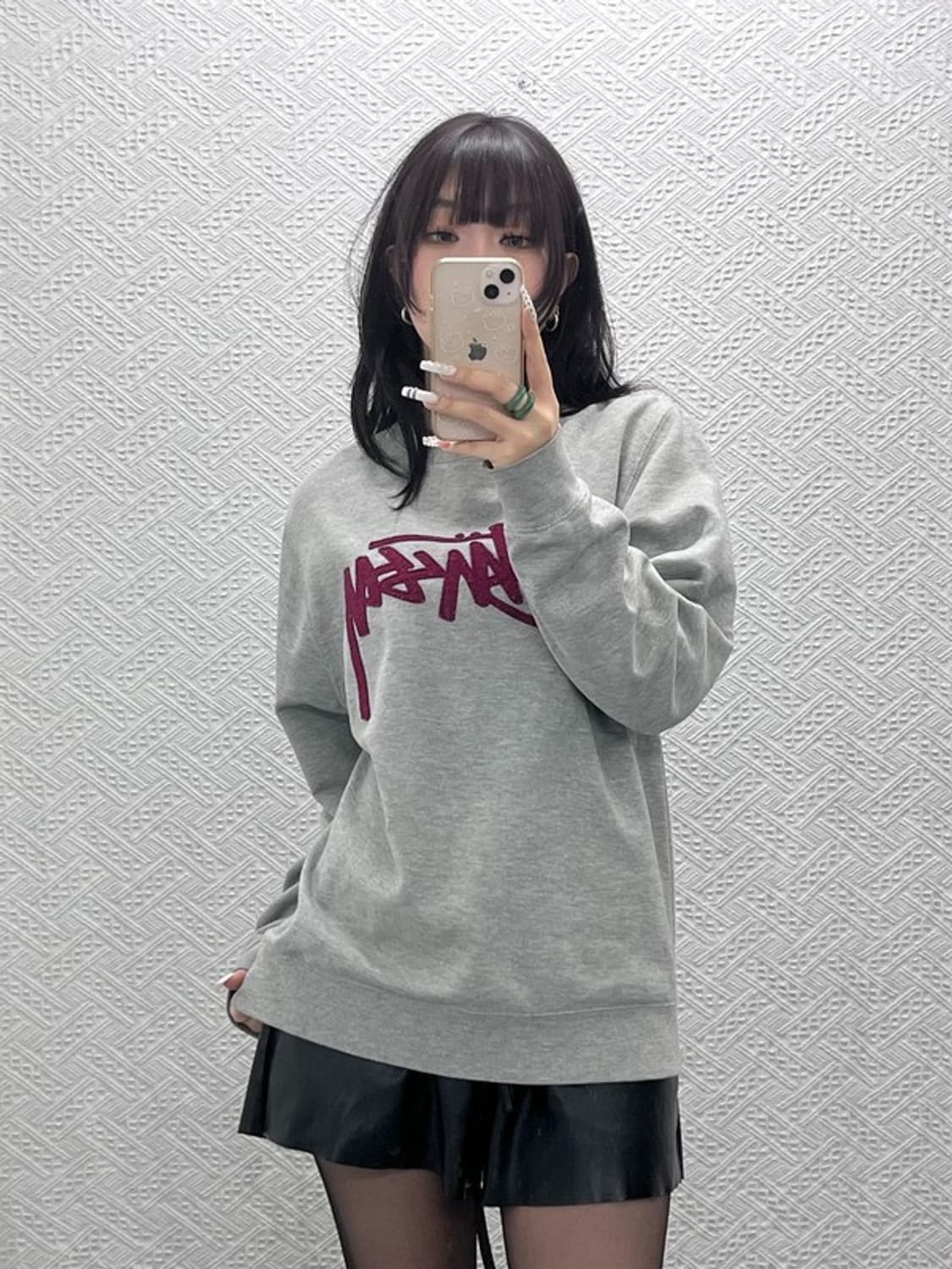 스투시 캐주얼 빈티지 펑크 빅스탁로고 맨투맨 M C11001 상품이미지1