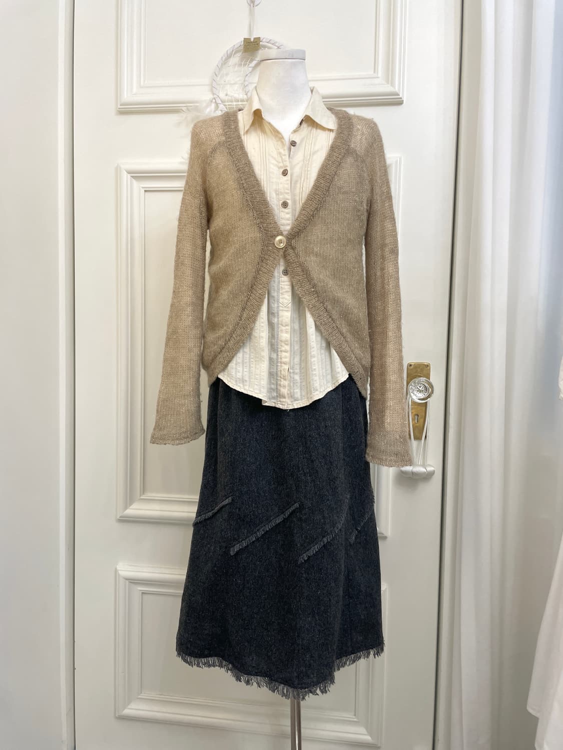 charcoal wool warm skirt 상품이미지6