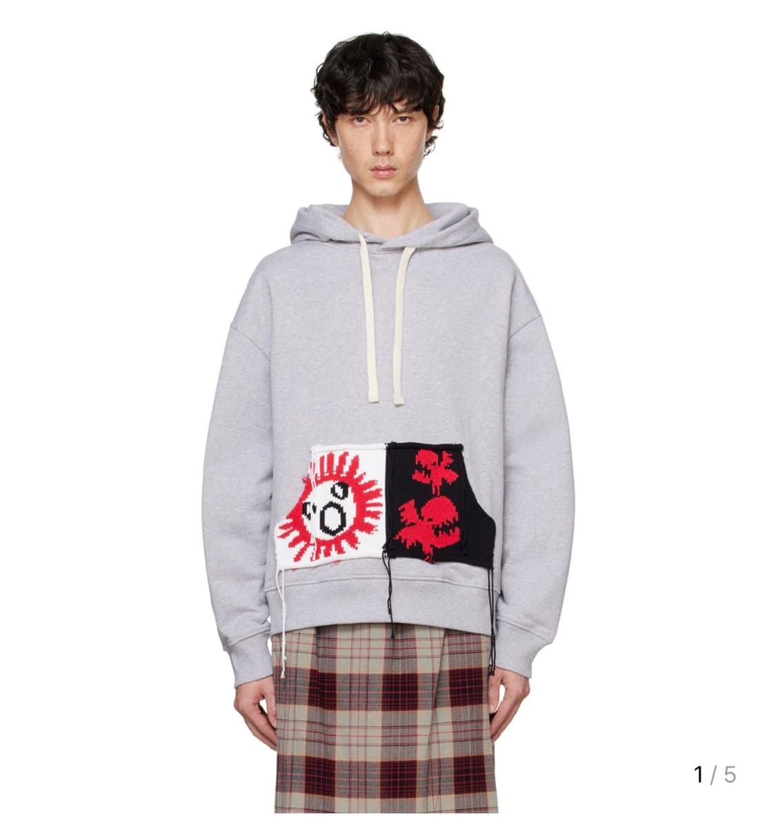 찰리제프리 러버보이 그레이 패치 래빗 이어 후디 상품이미지1