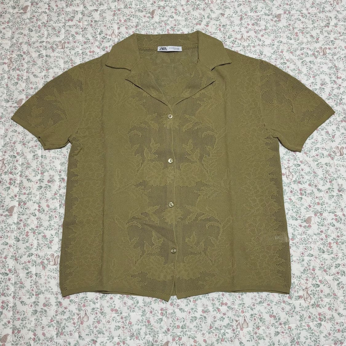 zara 자라 자카드 니트 오버사이즈 폴로셔츠 (새상품) 상품이미지1