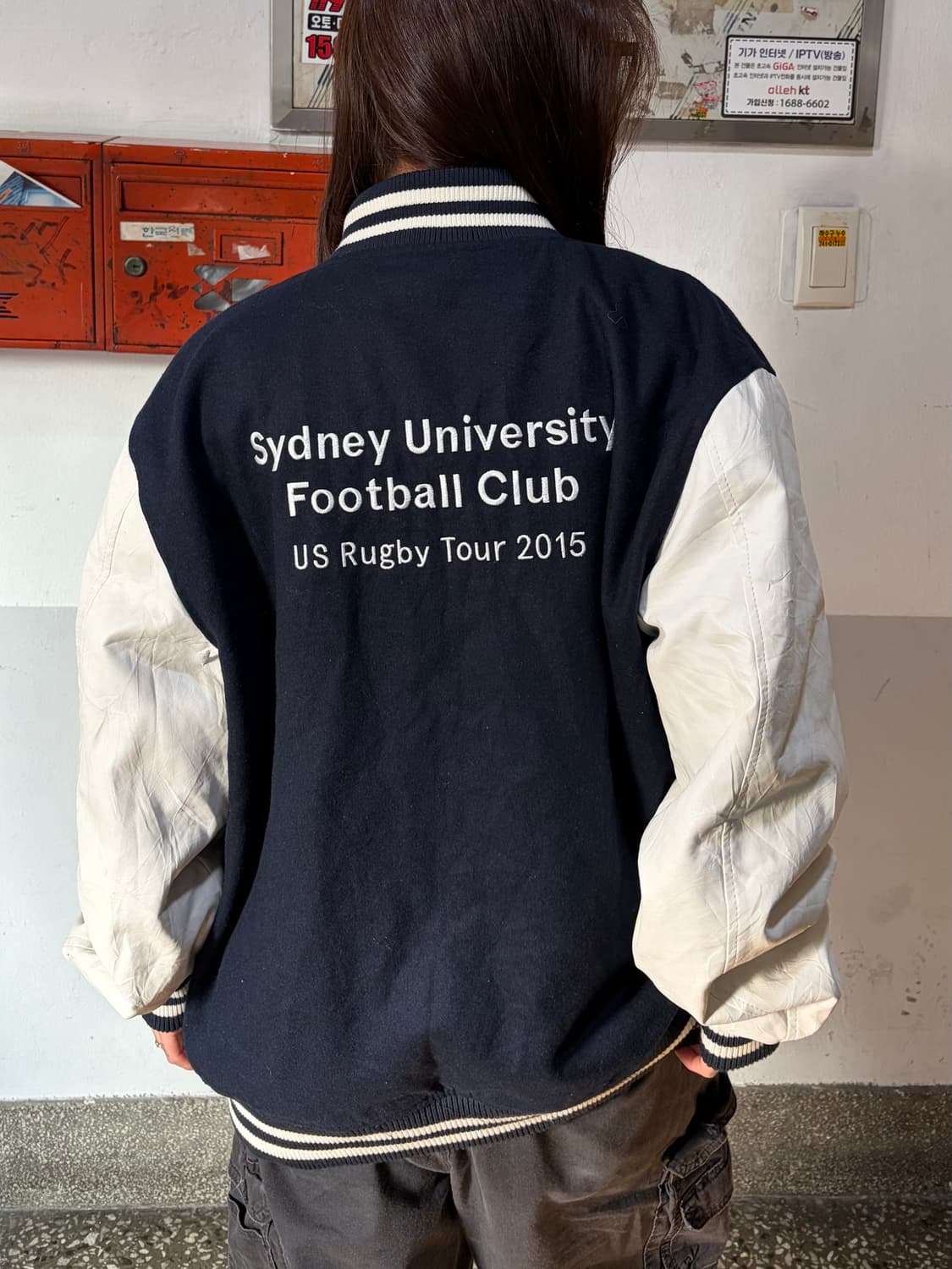 90s 올드스쿨 자수 리얼레더 바시티 jk 상품이미지2