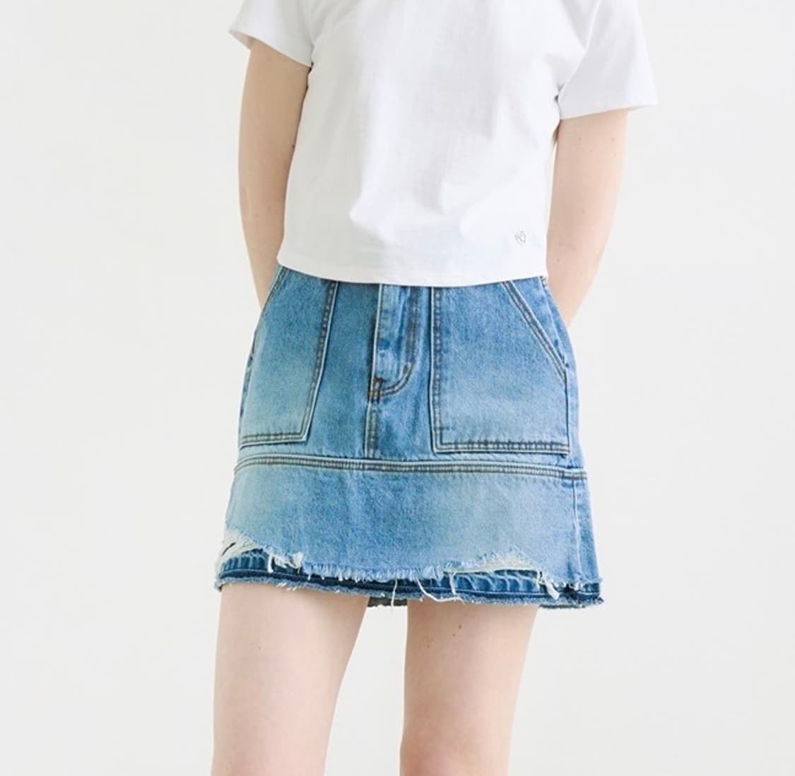 어다울 티어 빈티지 데님 미니스커트 M 상품이미지1