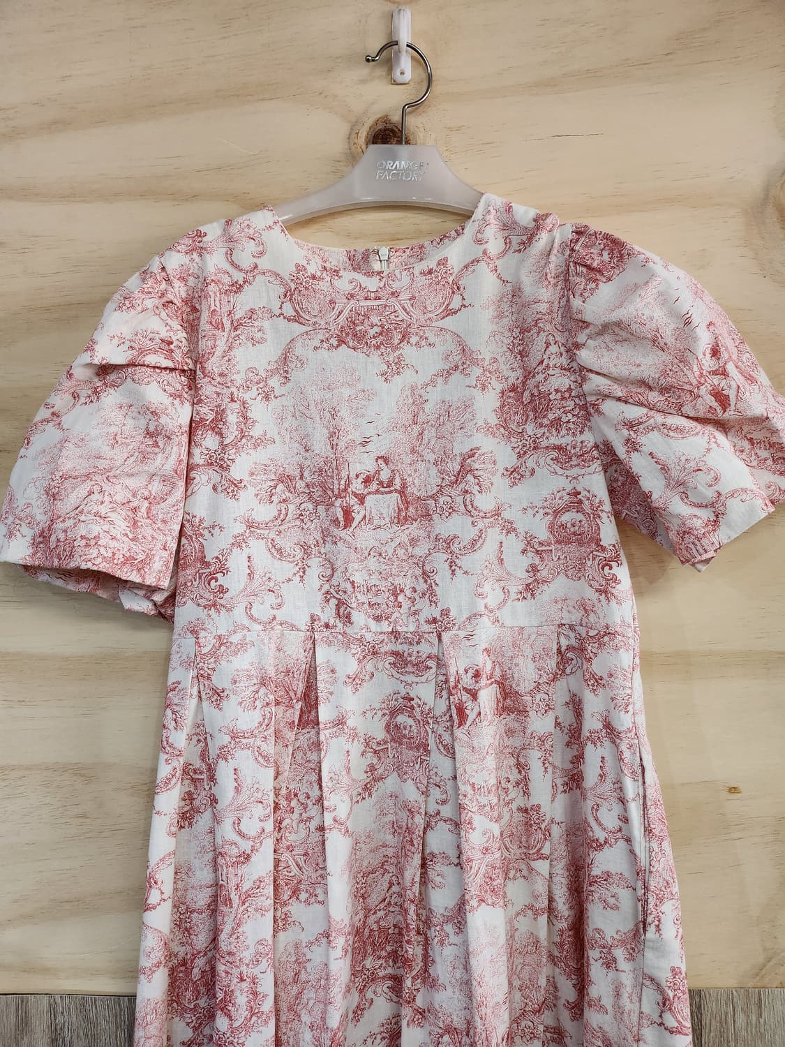 546) 플라워 패턴 퍼프소매 포인트 롱원피스 상품이미지5