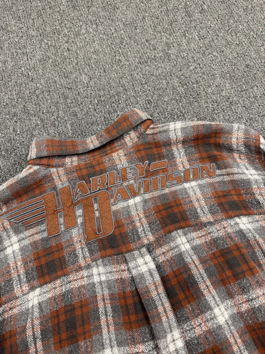 2XL)할리데이비슨 빈티지 자수 플란넬 체크 긴팔셔츠 상품이미지7