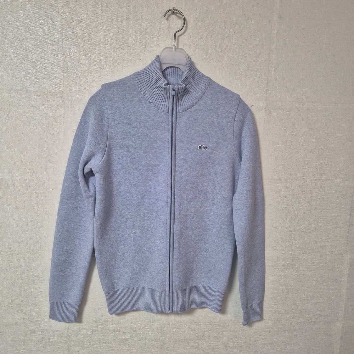 라코스테 니트 집업 가디건 하늘색 상품이미지1