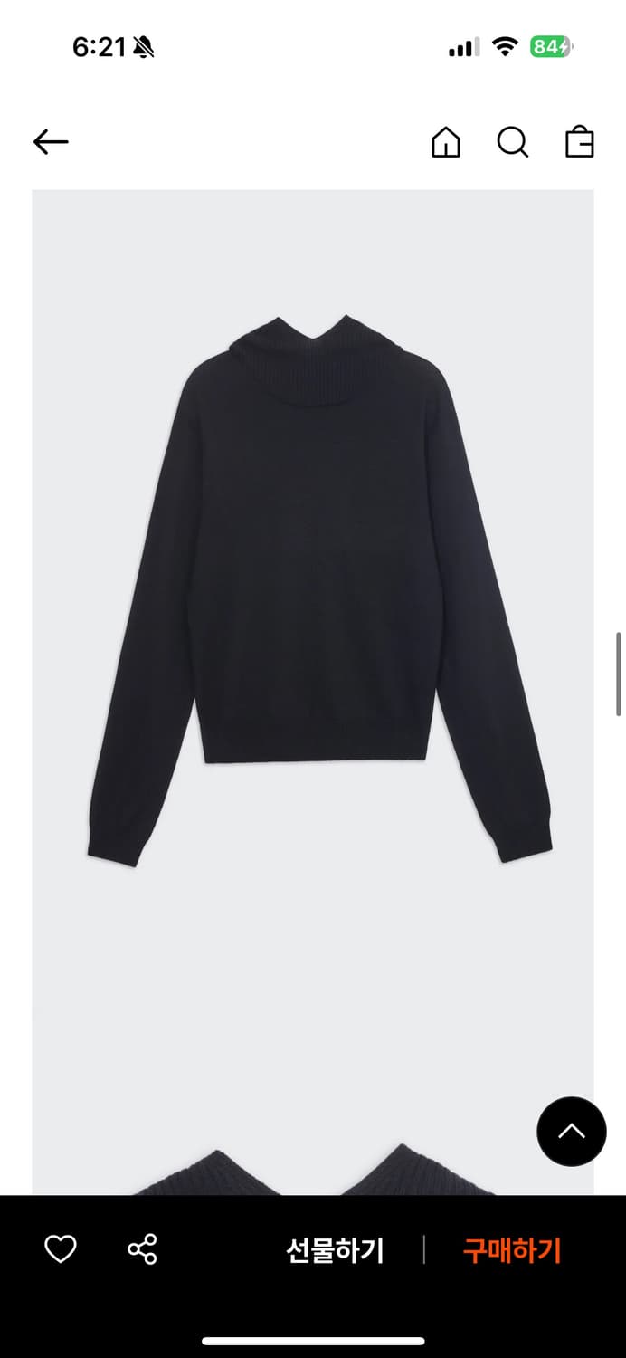 Cosmoss Ribbed hoodie knit(black) 상품이미지4