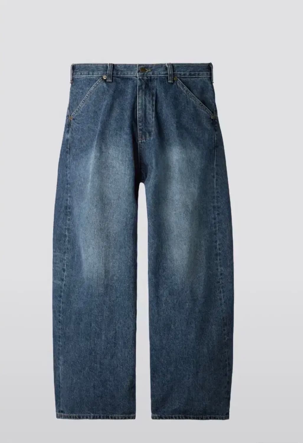 [3]해칭룸 와이드 커브진 워시드 블루 상품이미지1