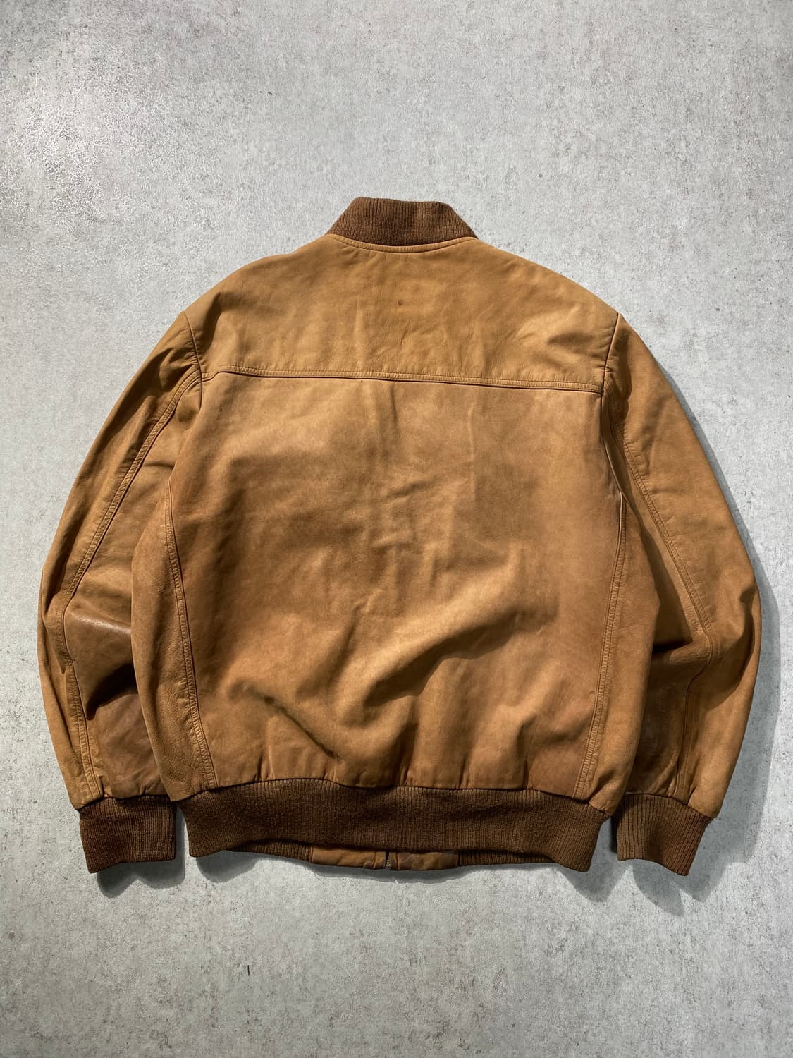 [XL] 8-90s Vintage 빈티지 소가죽 스웨이드 블루종 상품이미지7
