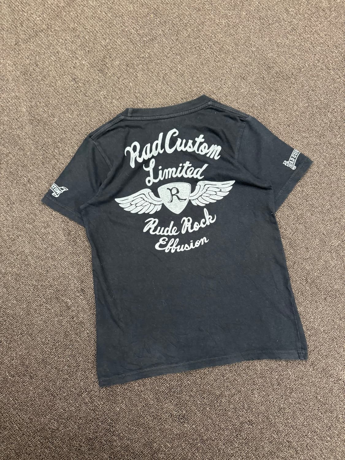 OS)Rad Custom 빈티지 프린팅 여성 블랙 반팔 상품이미지4