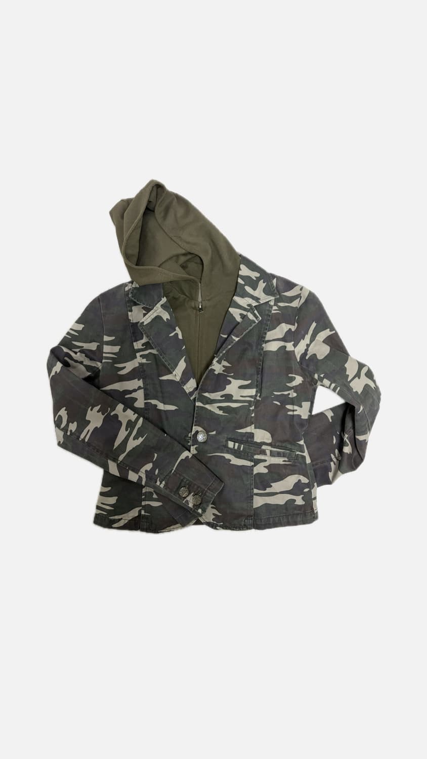 Vintage y2k camo hoodie layered jacket 상품이미지1