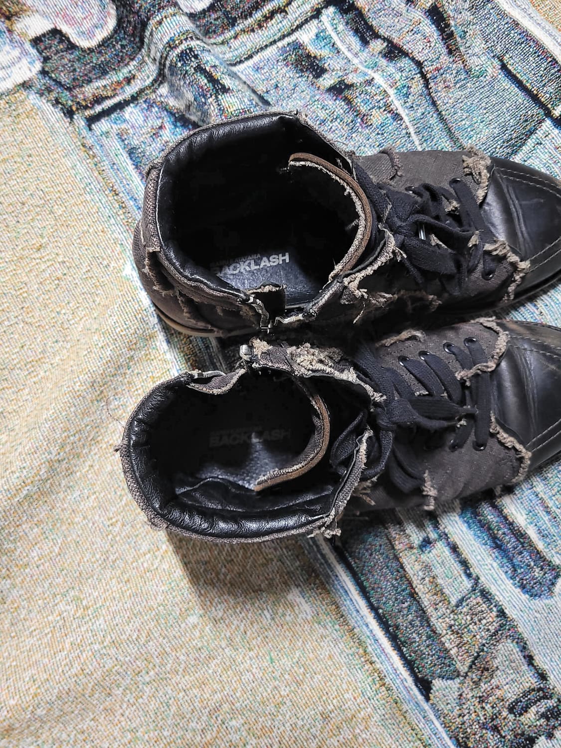 이사무 카타야마 백러쉬 데미지 레더 스니커즈 상품이미지7