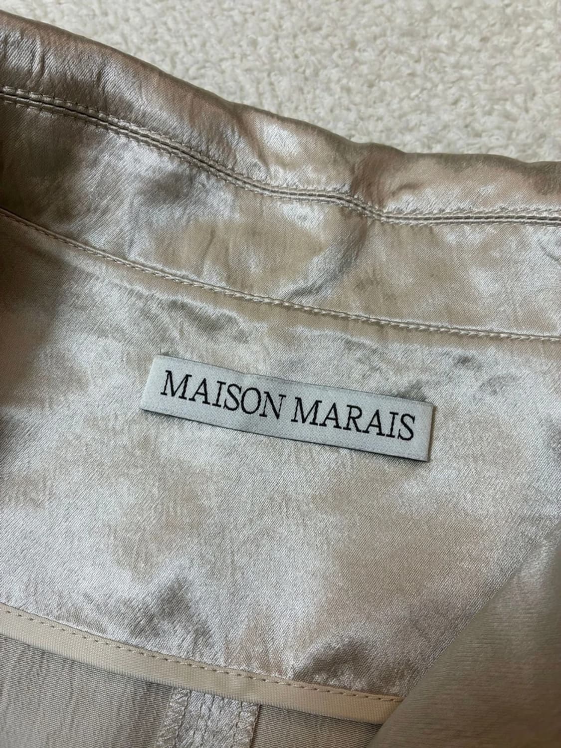 메종마레 새틴 어센틱 카라 숏 하프 집 셔츠 PN6912 상품이미지6