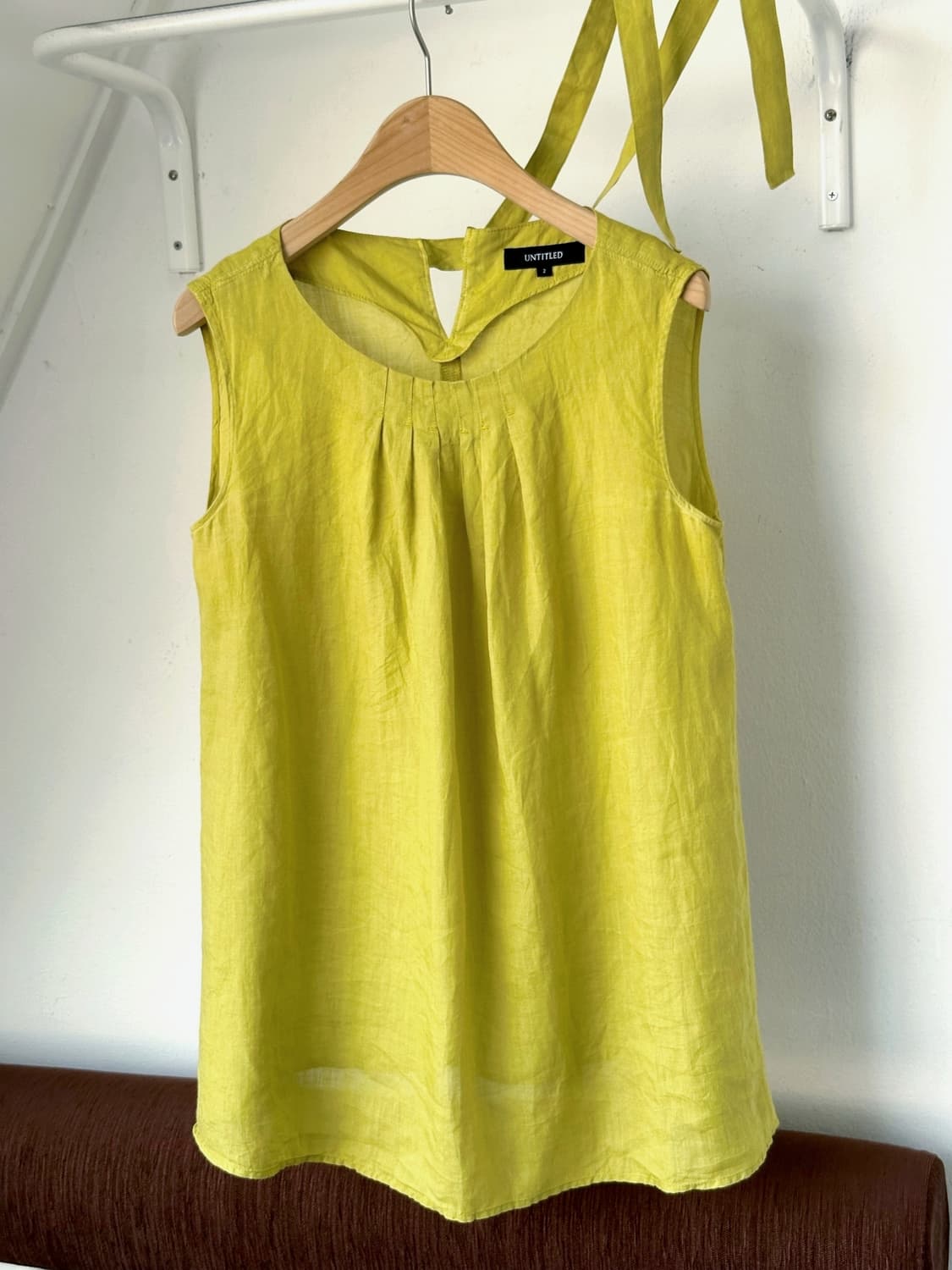 Design shirred linen sleeveless top 상품이미지4