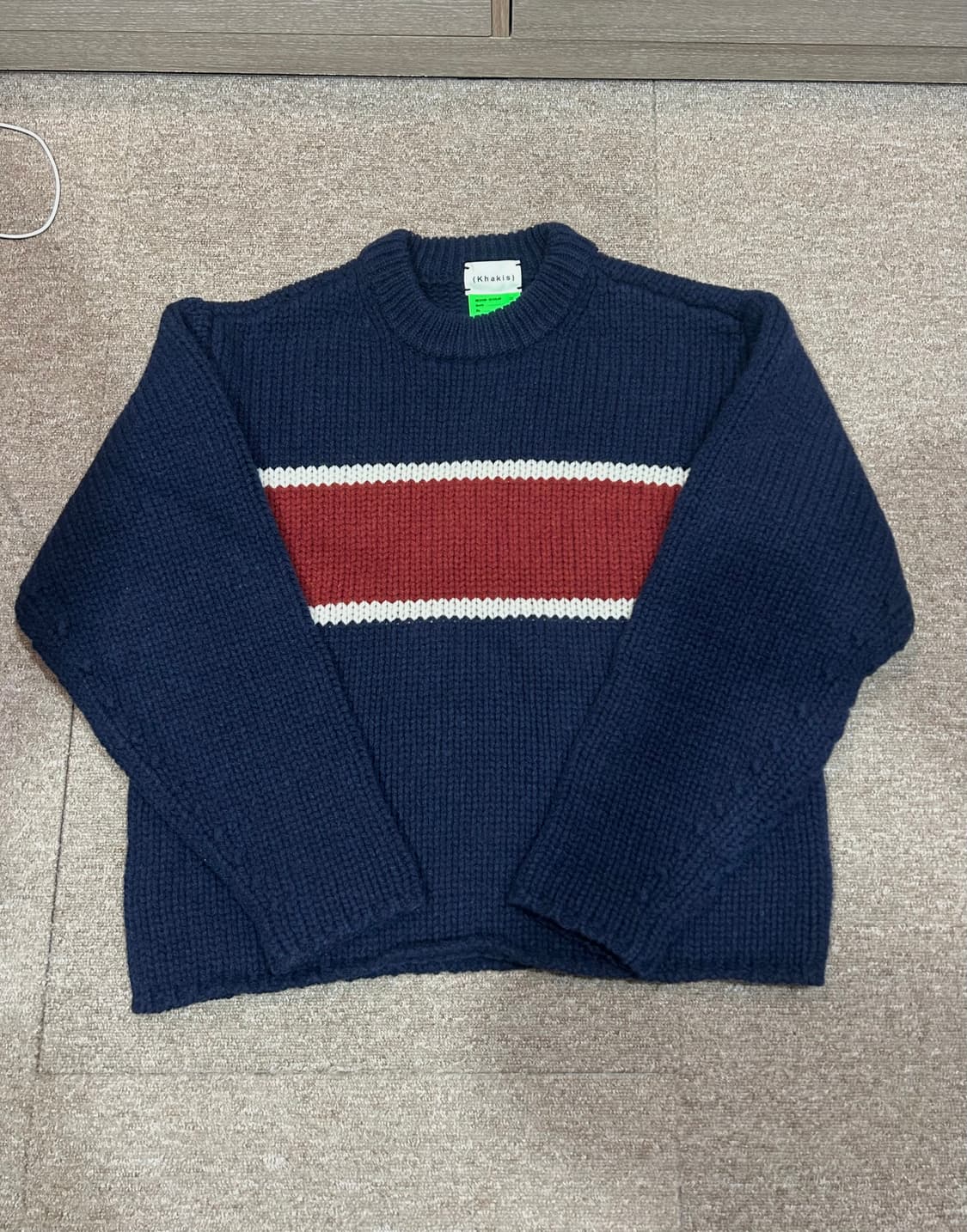 카키스 빅 보더 스트라이프 니트 M 상품이미지1