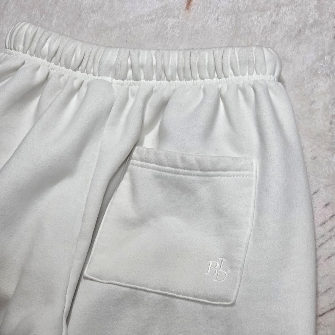 빈티지 화이트 기모 트레이닝 와이드 팬츠 상품이미지5