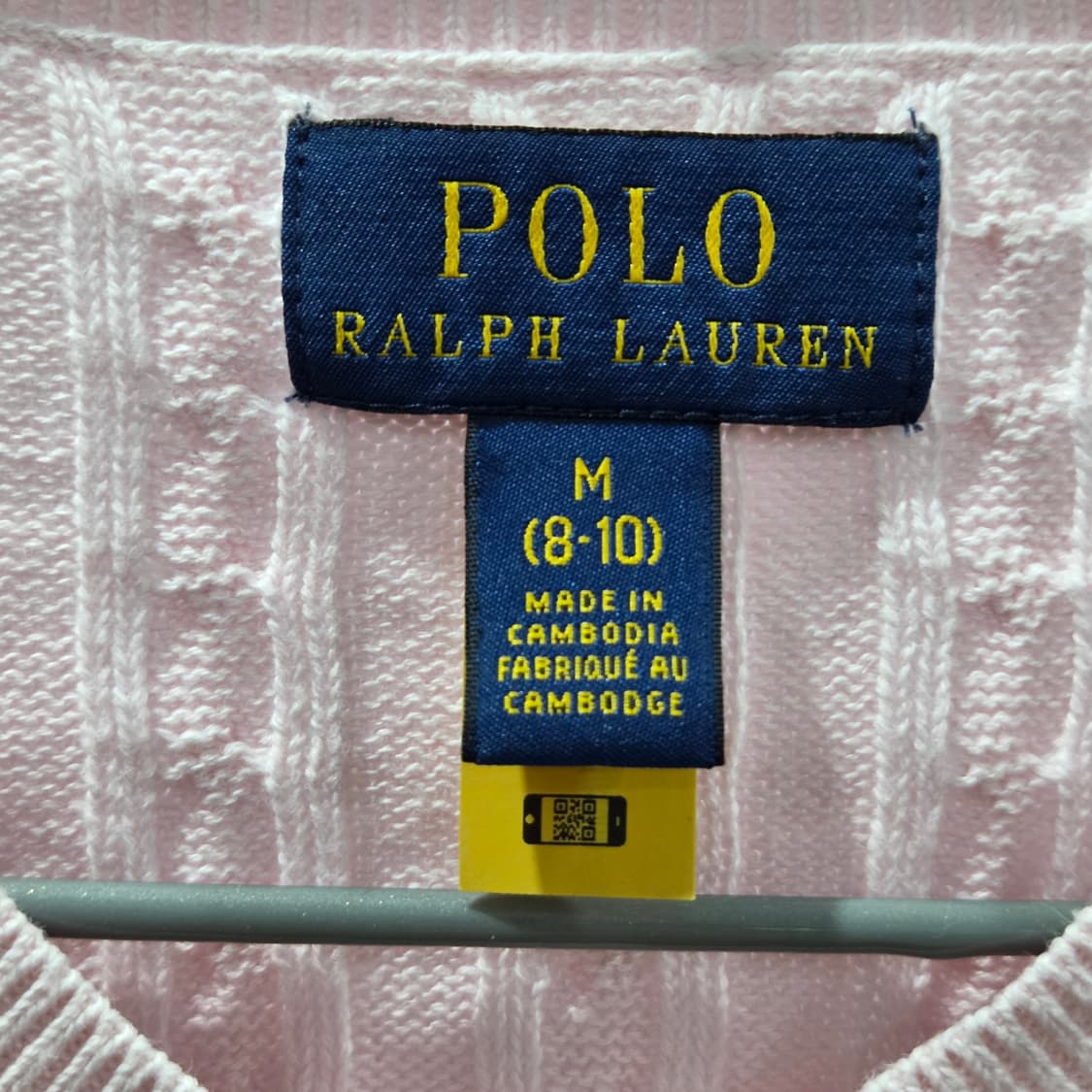 폴로랄프로렌 걸즈 케이블 니트 가디건 연핑크 M/8/10  상품이미지3