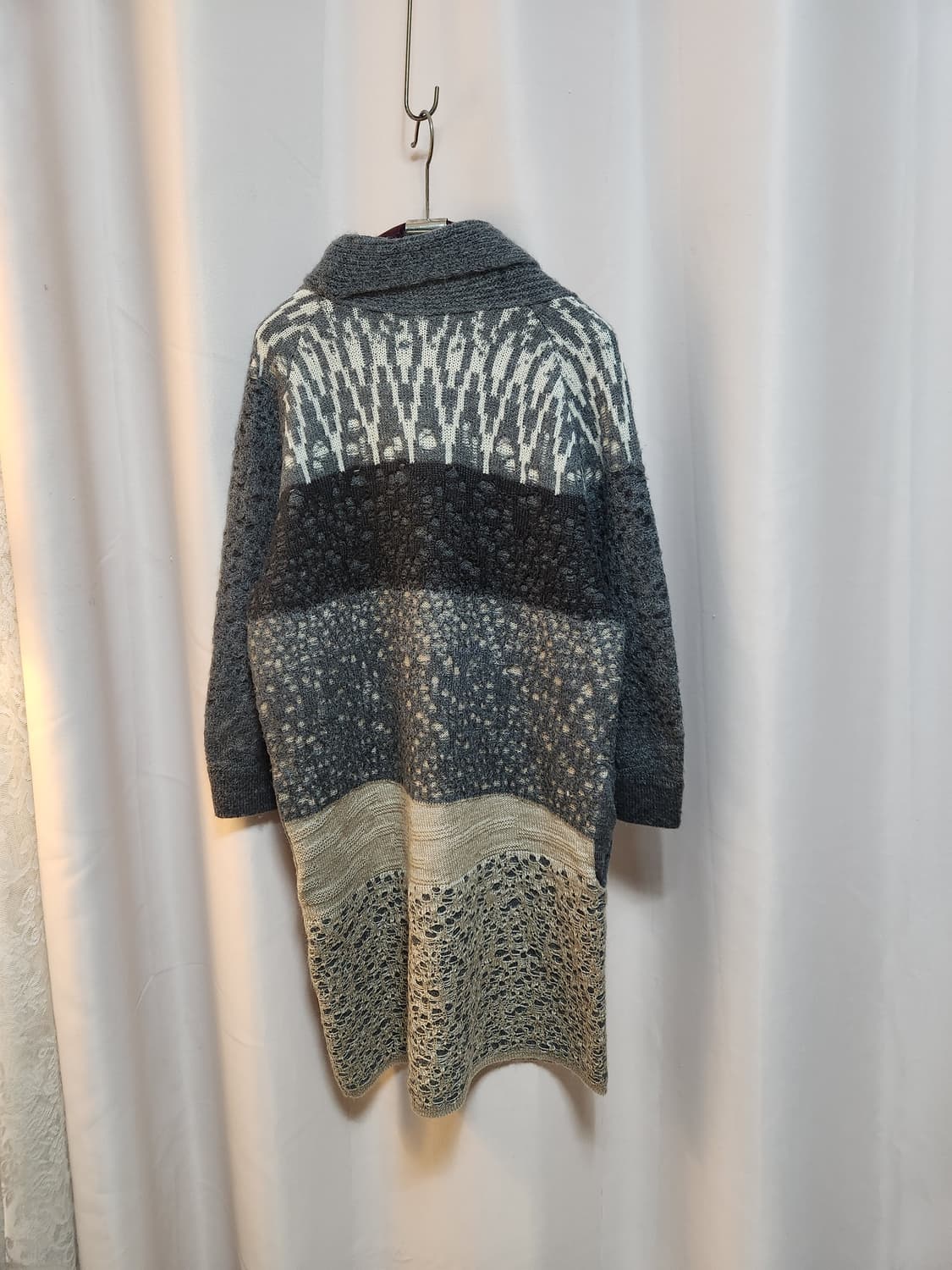 시스템 모헤어패턴 니트 튜닉 원피스 상품이미지5