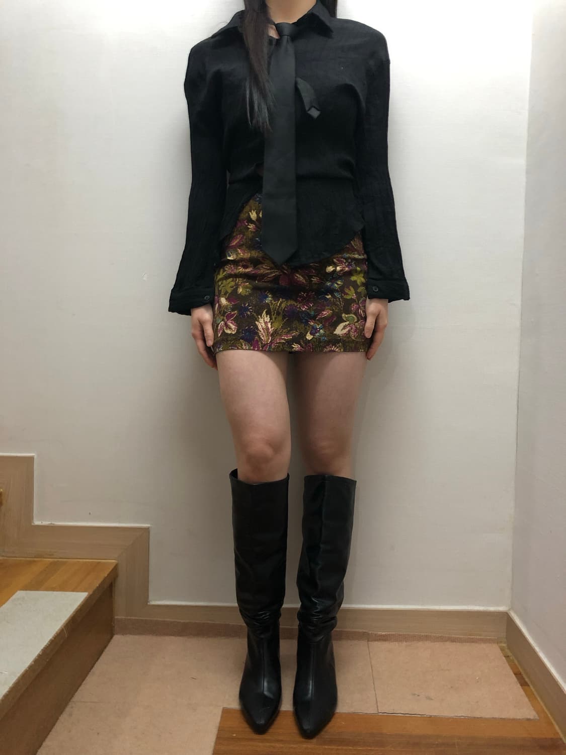 빈티지 카키 플라워 스커트 상품이미지6