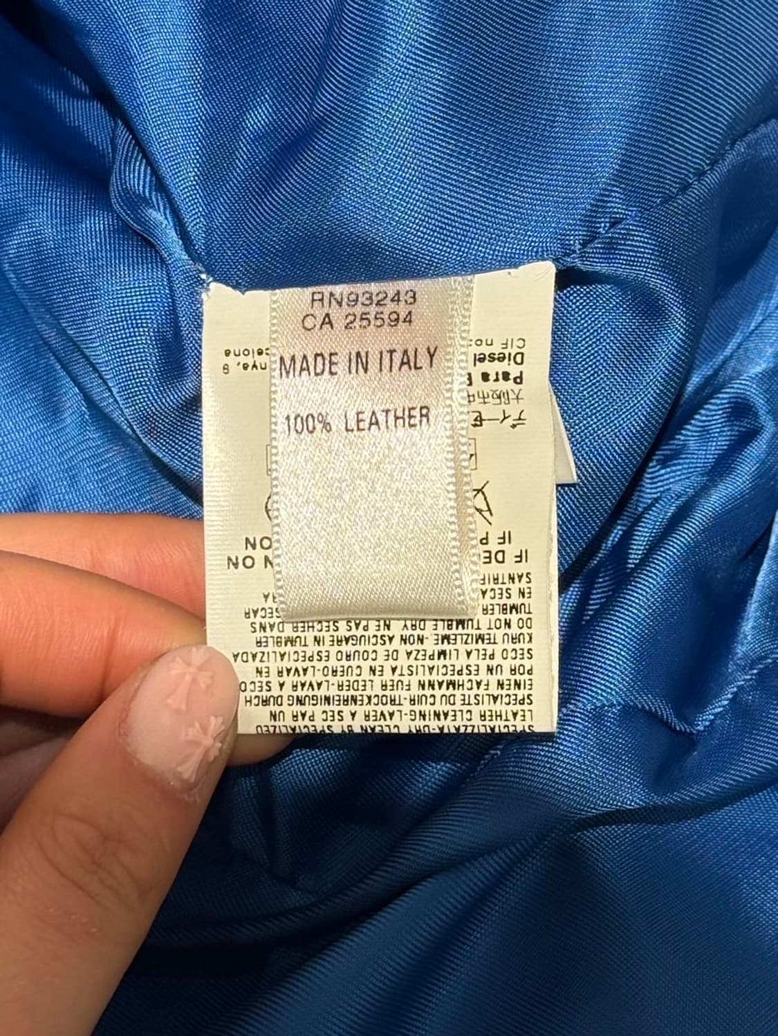 디젤 블루 리얼 비텔로 카프 스웨이드 라이더 자켓 상품이미지8