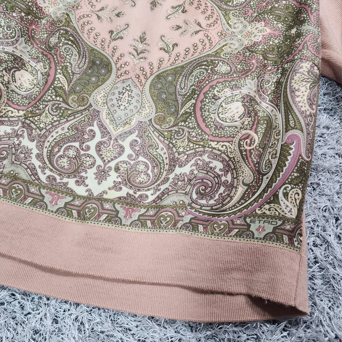 에트로 실크 울 니트 반팔셔츠 42 상품이미지4