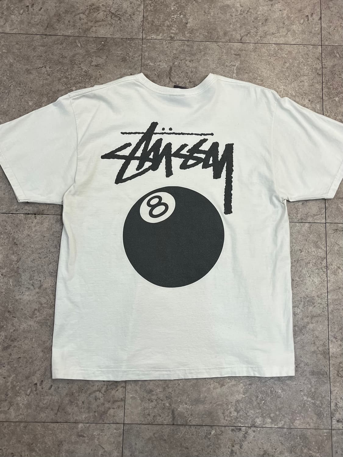 스투시 에잇볼 빅로고 반팔티 화이트 L #csz3562 상품이미지7