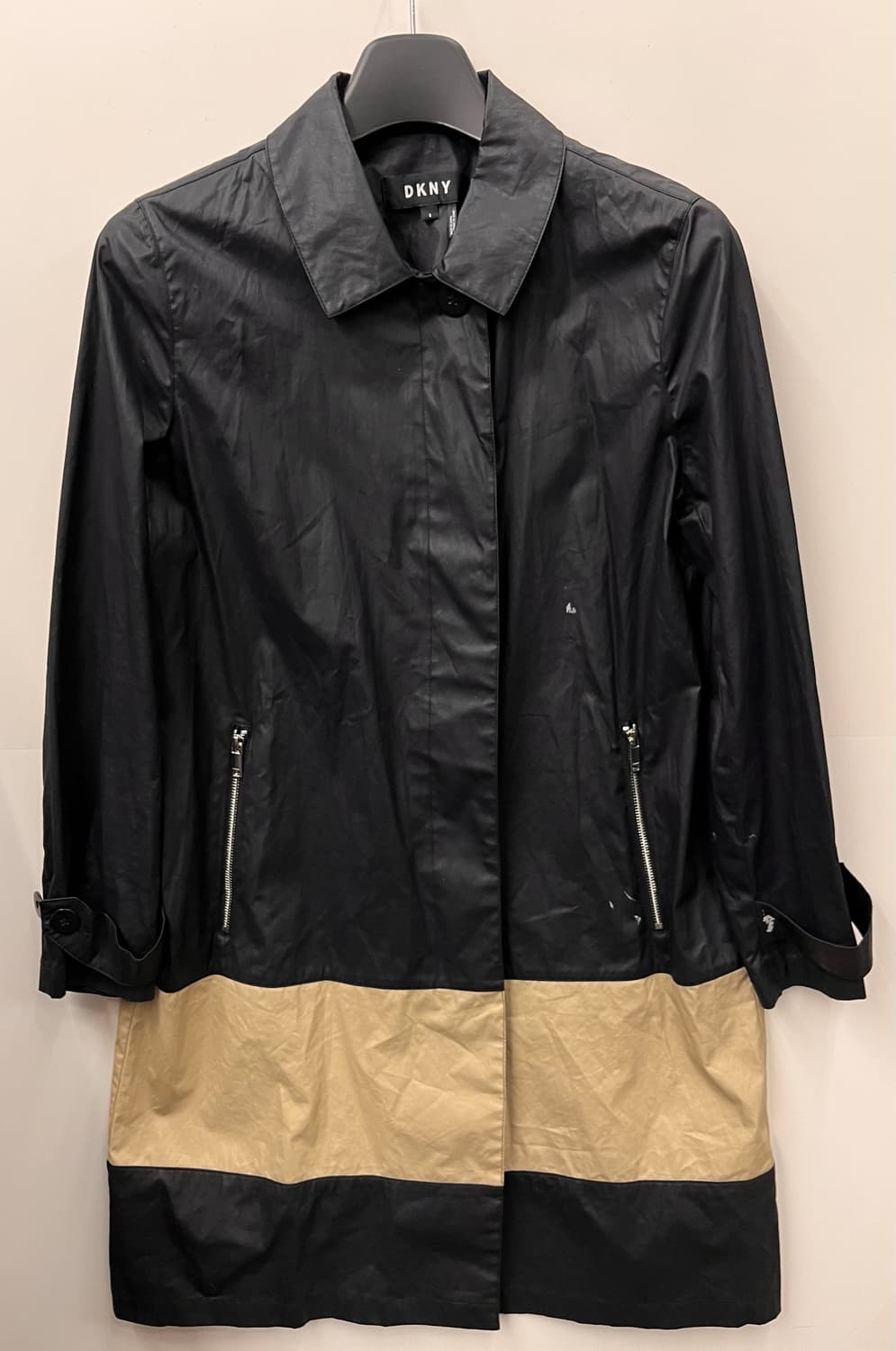 DKNY 컬러 블록 트렌치 코트 S 상품이미지1