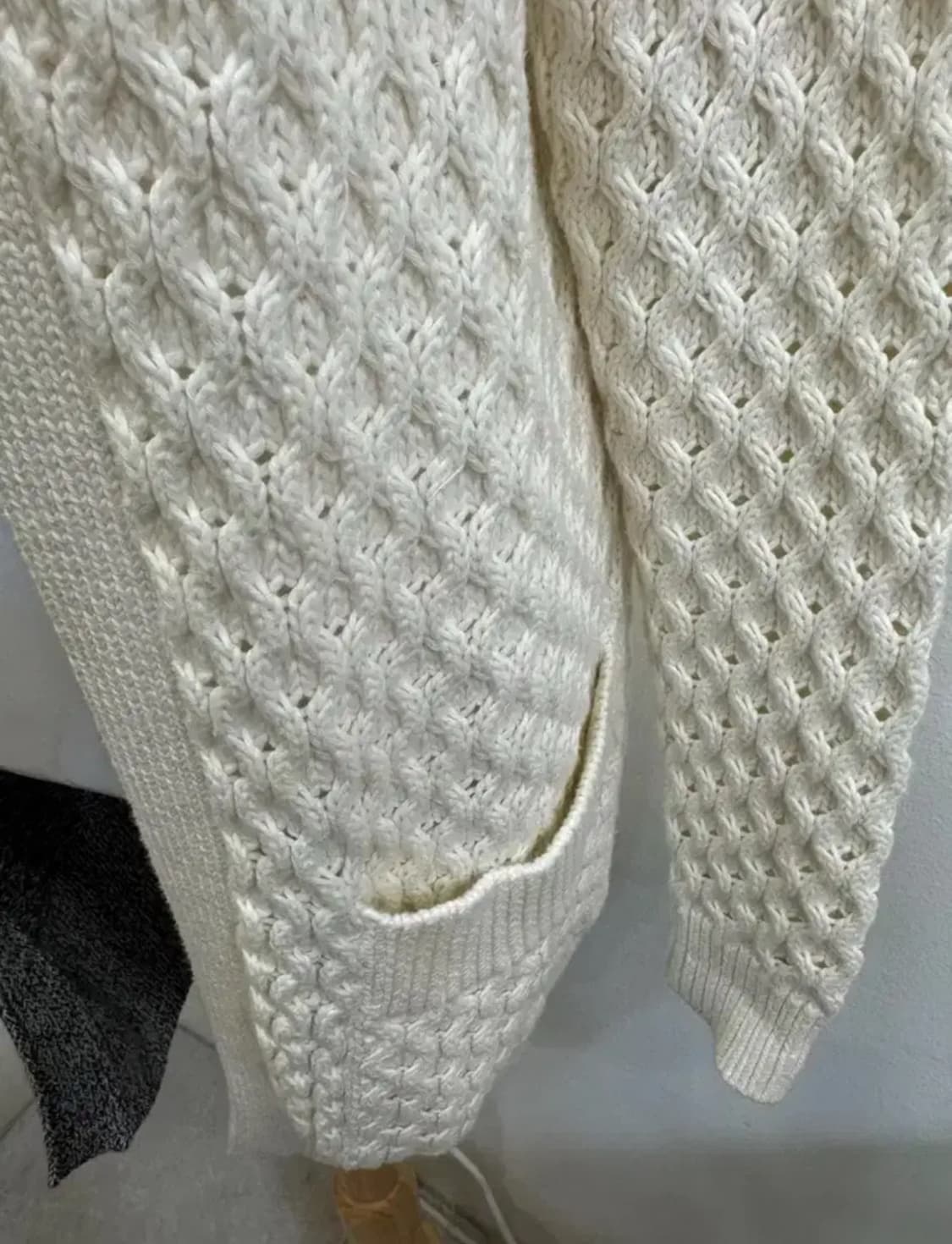 타쿤(THAKOON) 투톤 케이블 니트 가디건/코튼 100 상품이미지3