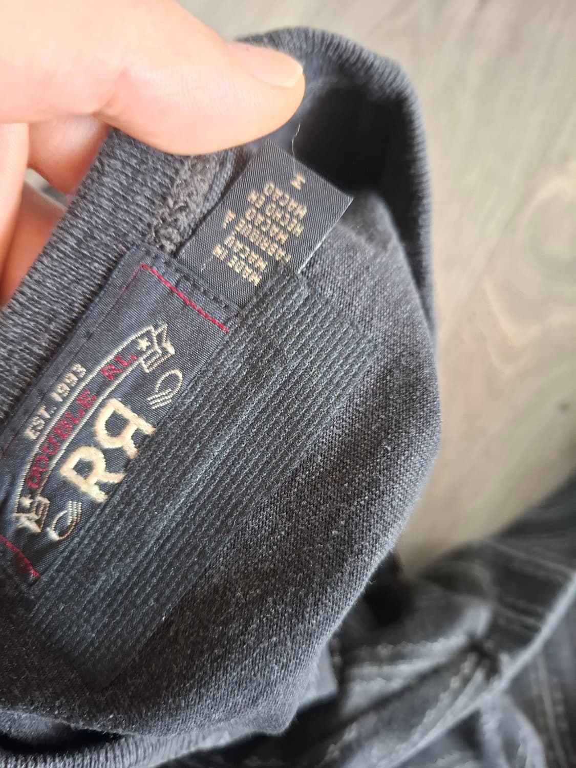 M 더블알엘  인디고 스트라이프 저지 반팔 티셔츠 블랙 상품이미지5