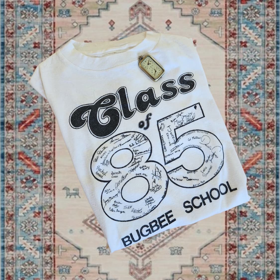 80s USA 빈티지 버그비 스쿨 'class of 85' 티셔츠 (L) 상품이미지3