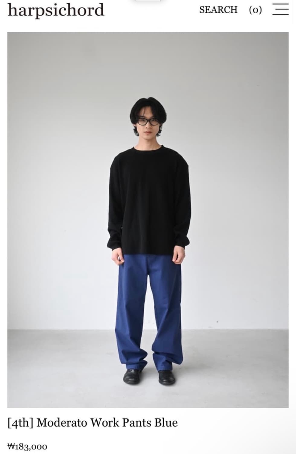 하프시코드 Moderato Work Pants Blue 1 상품이미지1