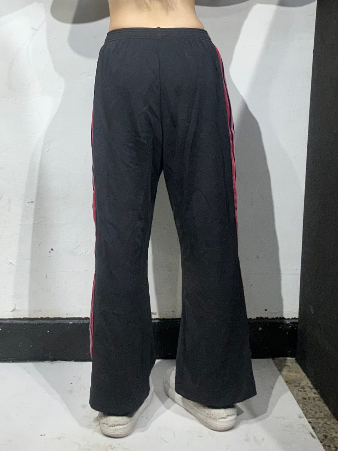 아디다스 블랙 핑크 삼선 와이드 추리닝 바지  상품이미지3