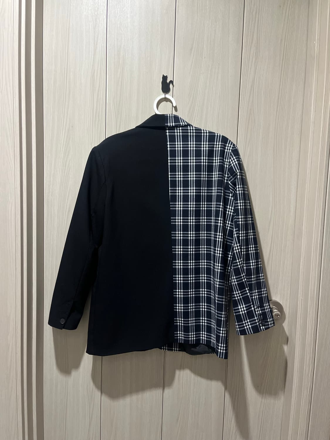 레터프롬문 반반 체크 자켓 상품이미지2