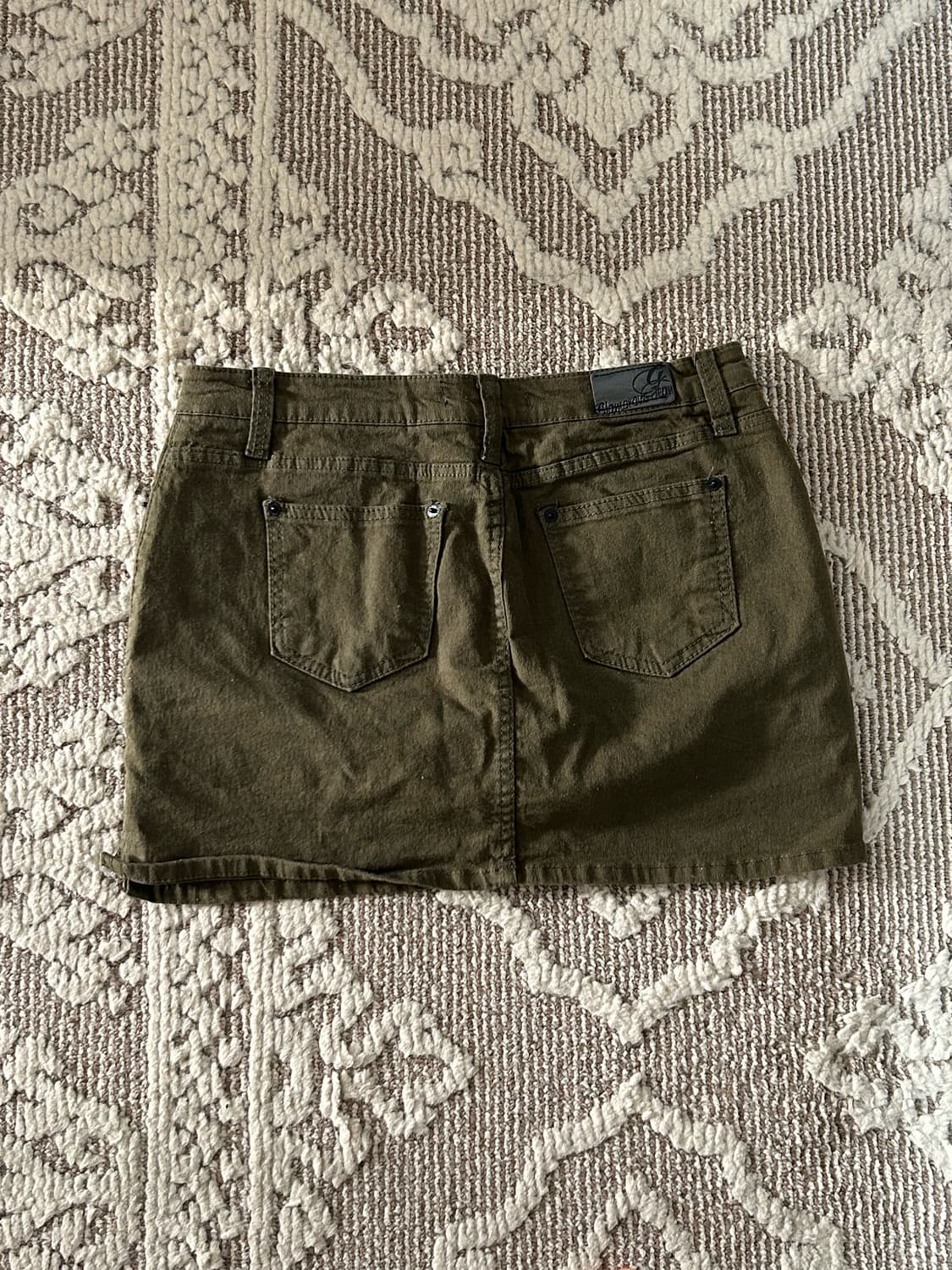 Y2K 펑투케 펑크 카키스터드디테일 스커트 상품이미지2