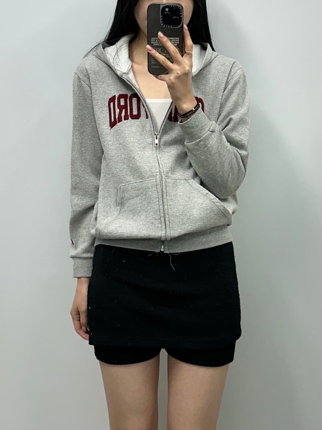 챔피온 컬리지 그레이 후드집업 상품이미지1
