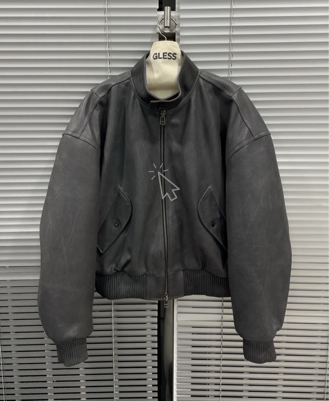 Gless 글레스 레더 해링턴 자켓 상품이미지4