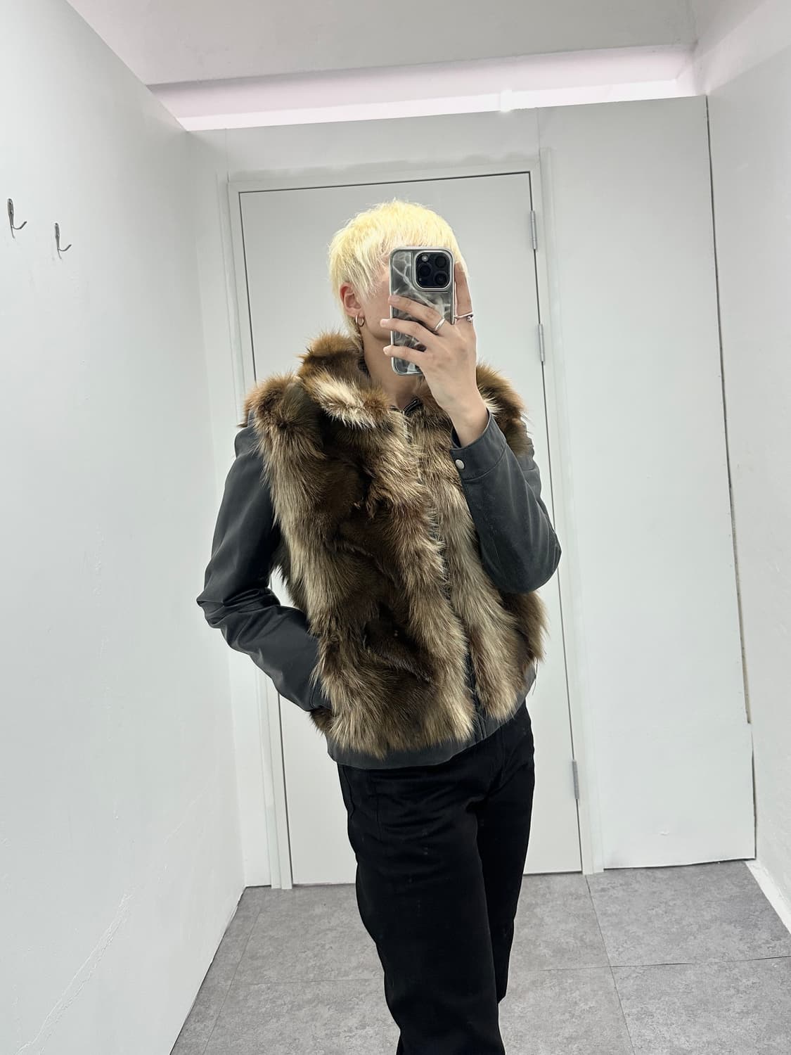 RABOEM lambs leather fox fur jacket 상품이미지7