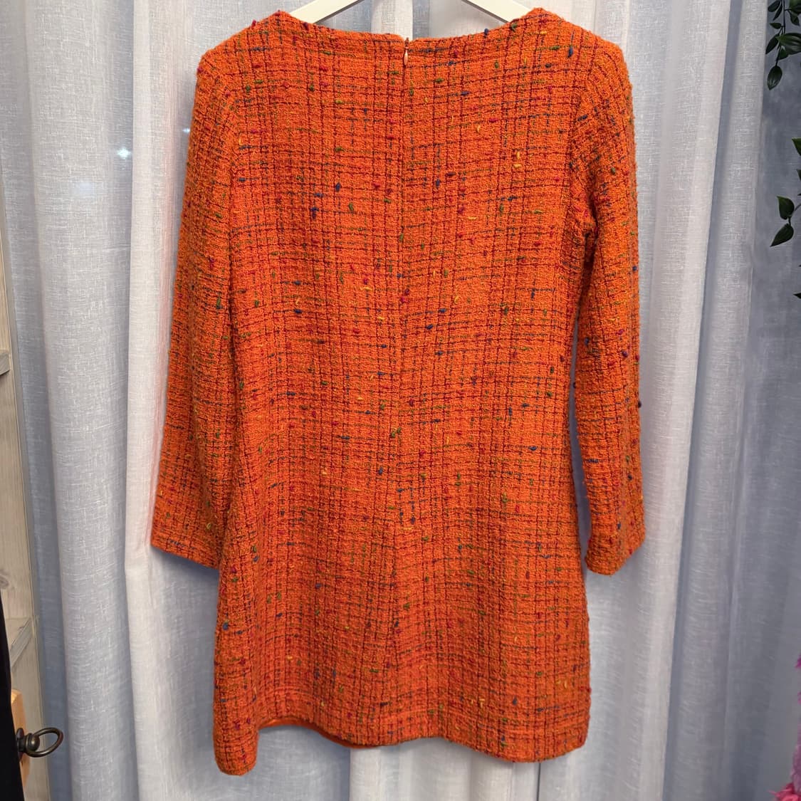 베르사체 진스 꾸튀르 오렌지 트위드 드레스 상품이미지5