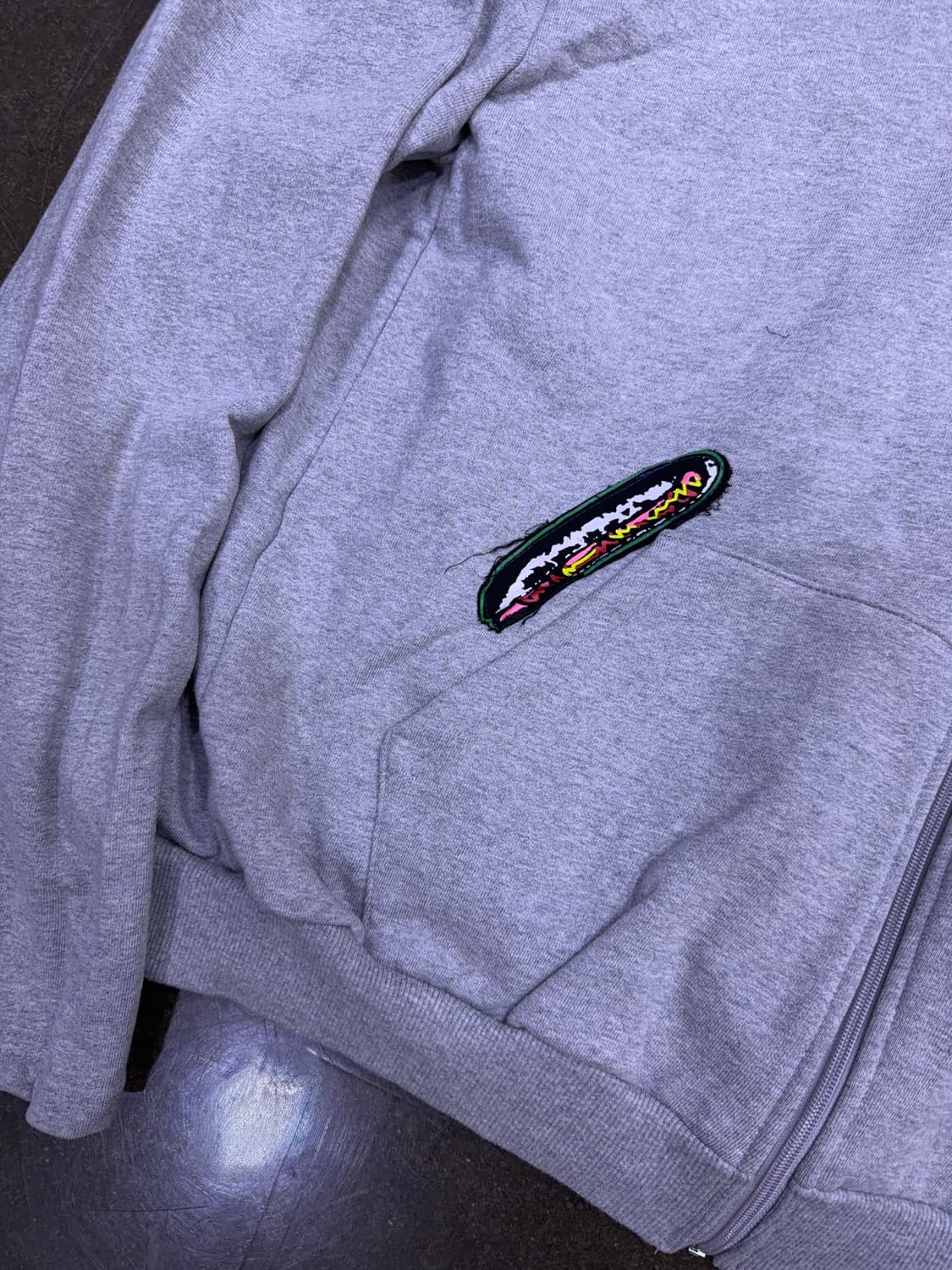 커버 피스빌더 패치 디자인 후드집업 그레이 M 상품이미지5