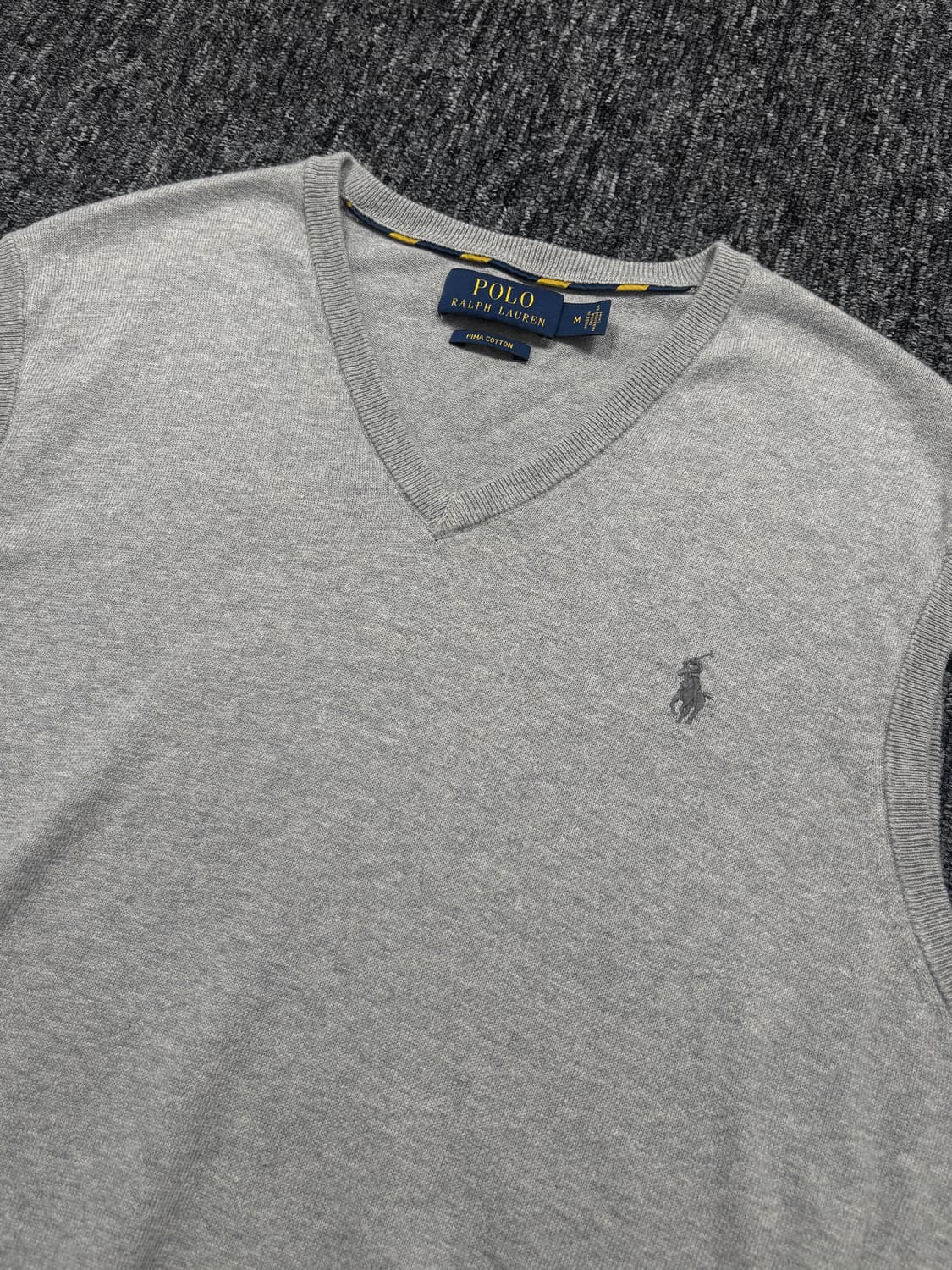폴로 그레이 피마 코튼 브이넥 니트 베스트 상품이미지4