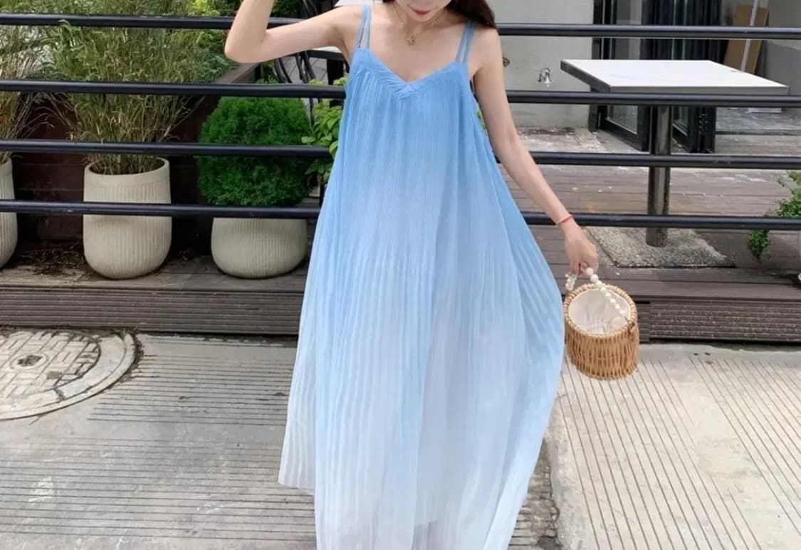 그라데이션 플리츠원피스 상품이미지4