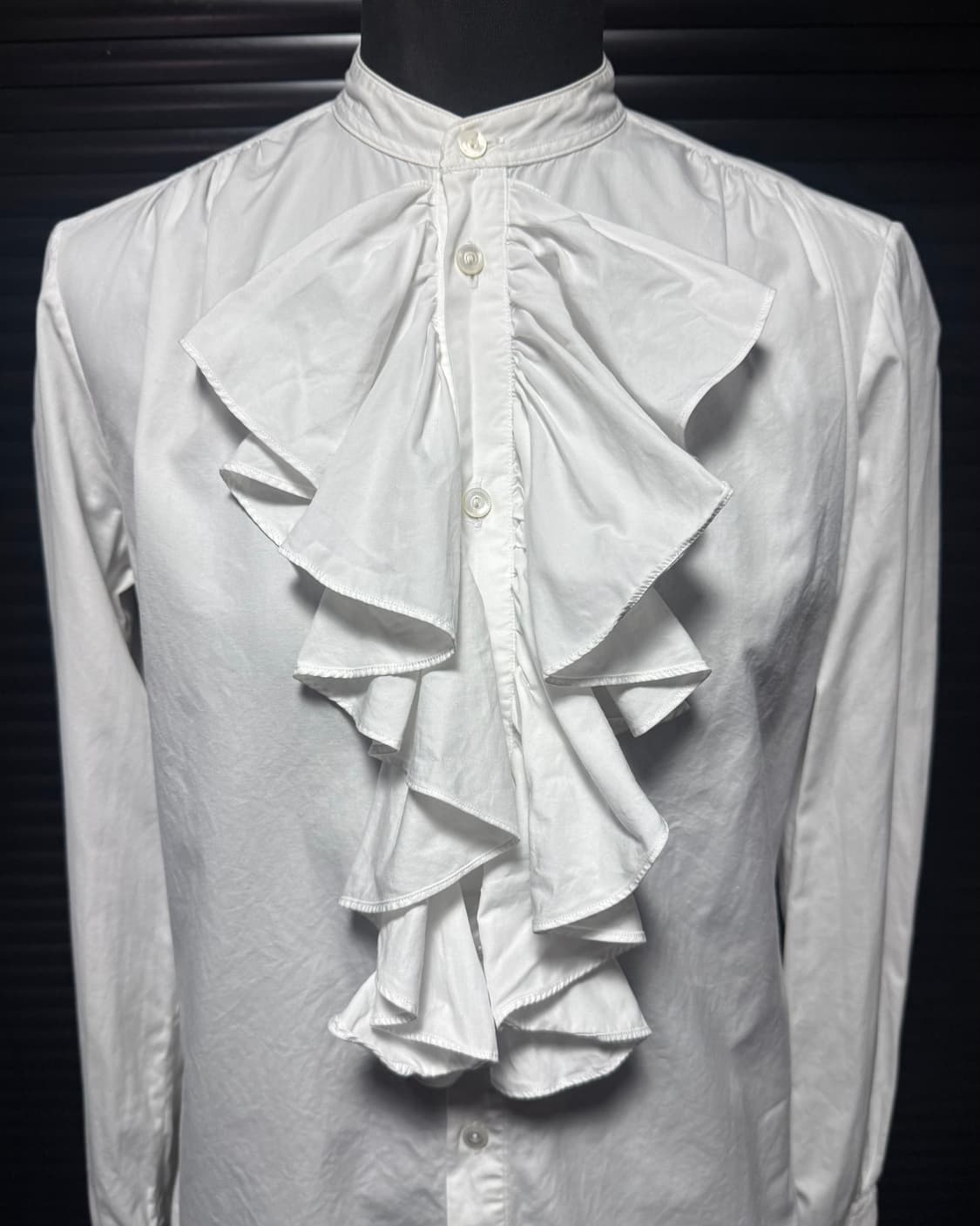 폴로 랄프로렌 화이트 프릴 러플 레이스 셔츠 로리걸 갸루 고스 펑크 러펠 상품이미지2