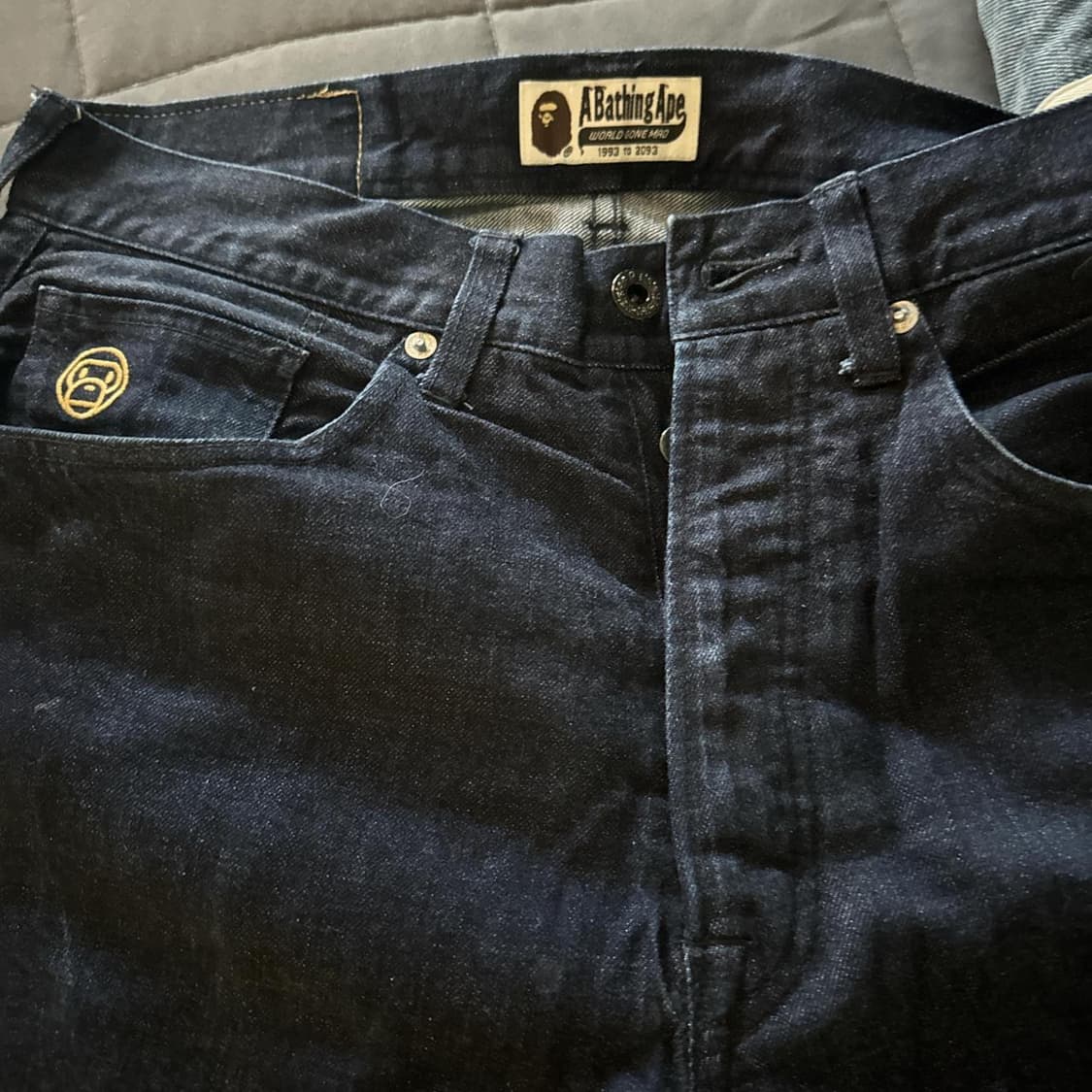 베이프 베이비 마일로 자수 데님 팬츠 상품이미지4