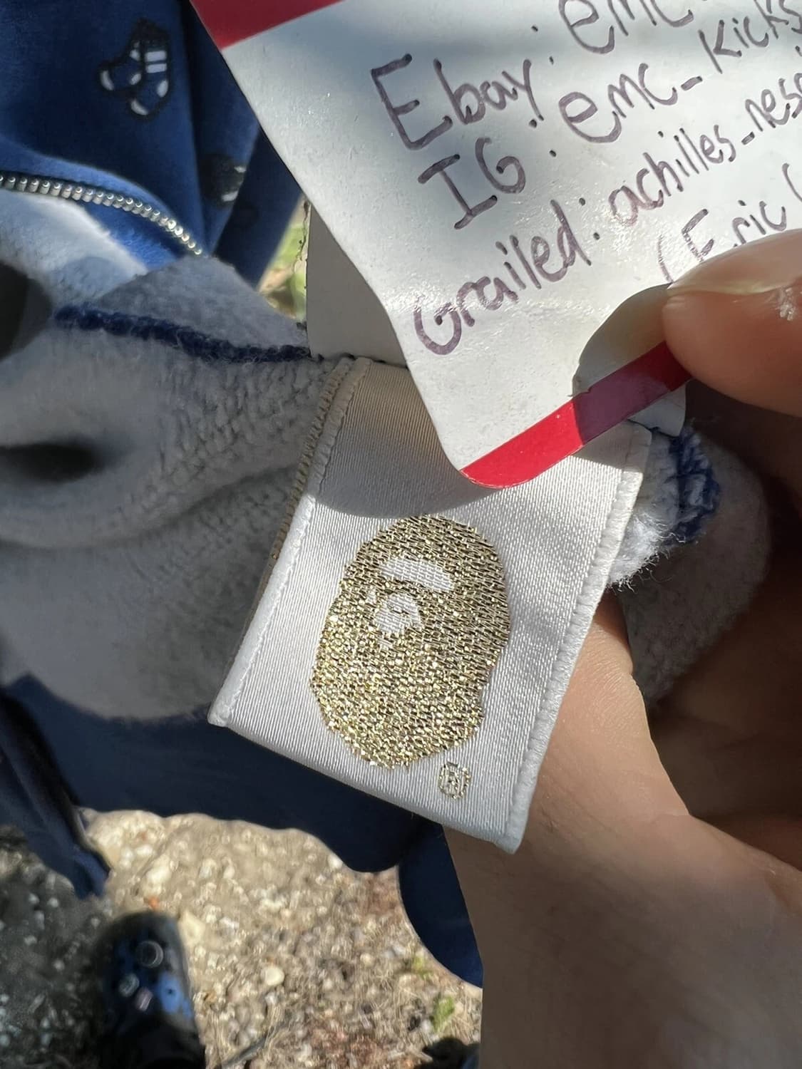 베이프 베이비 마일로 풋볼 모노그램 풀 후드집업 네이비 상품이미지6